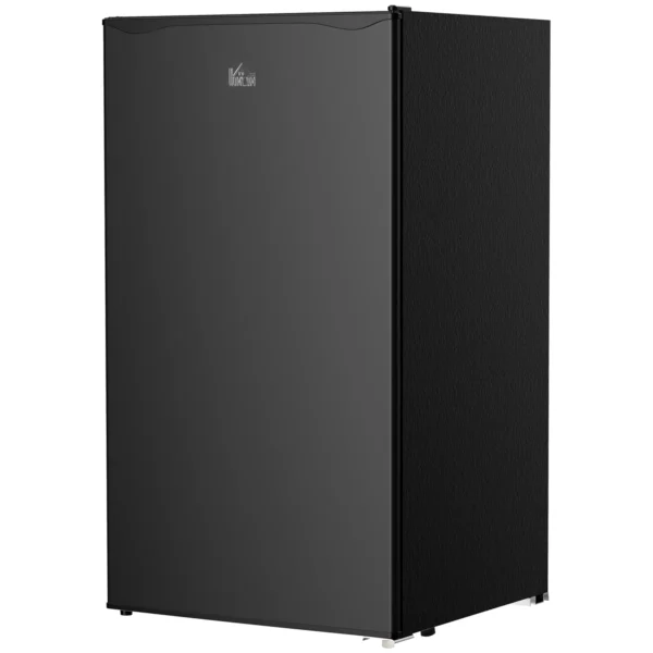 HOMCOM Mini Fridge with Freezer, 3.2 Cu. Ft. Compact Refrigerator with Adjustable Shelves, Mechanical Thermostat, Reversible Single Door for Bedroom, Dorm, Kitchen, Black - Image 2