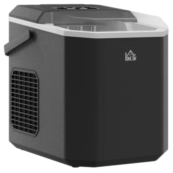 HOMCOM Portable Ice Maker, Self Cleaning Ice Machine with 9 Ice Cubes Ready in 6 Mins, 26lbs/24Hrs, 2 Sizes of Bullet Ice - Image 2