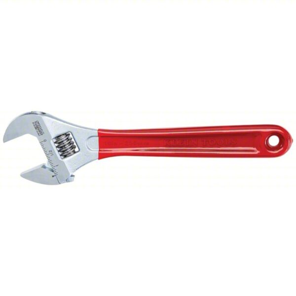 KLEIN TOOLS Adjustable Wrench: Plastic, Chrome, 10 in Overall Lg, 1 5/16 in Jaw Capacity - Image 2