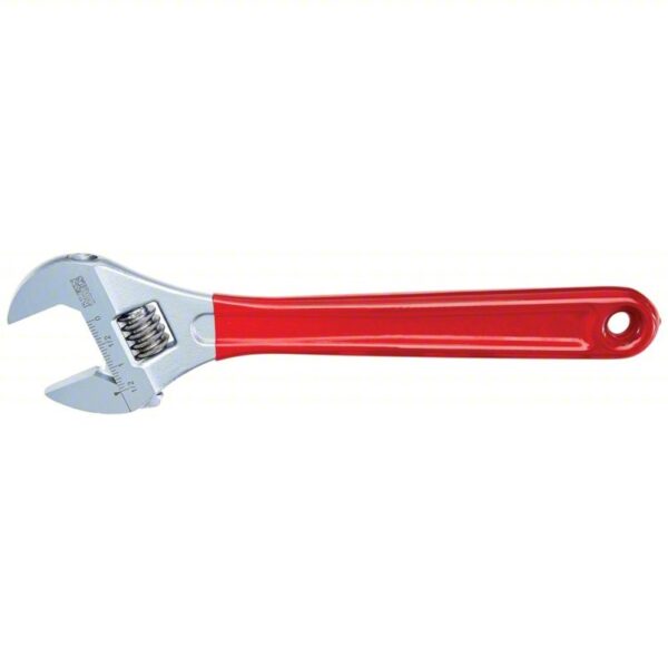 KLEIN TOOLS Adjustable Wrench: Plastic, Chrome, 12 in Overall Lg, 1 1/2 in Jaw Capacity - Image 4