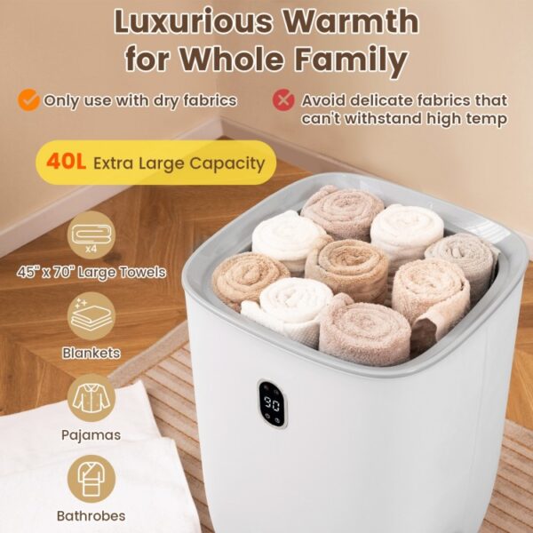 40L Towel Warmer Luxury Hot Towel Bucket with 2 Heating Temperatures - Image 2