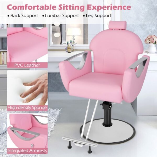 360°Swivel Reclining Salon Chair for Hair Stylist - Image 4