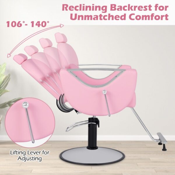 360°Swivel Reclining Salon Chair for Hair Stylist - Image 5