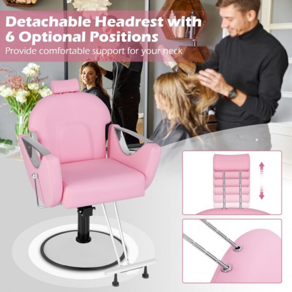 360°Swivel Reclining Salon Chair for Hair Stylist - Image 6