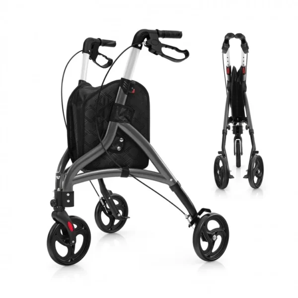 Foldable Rollator Walker with Lightweight Aluminum Frame