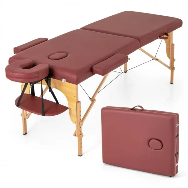 84 Inch Foldable Massage Table with Carrying Bag and Height Adjustable