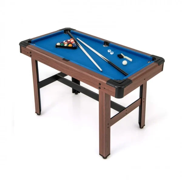 48 Inch Pool Wooden Game Table with Full Set of Ballsfor Kids and Adults