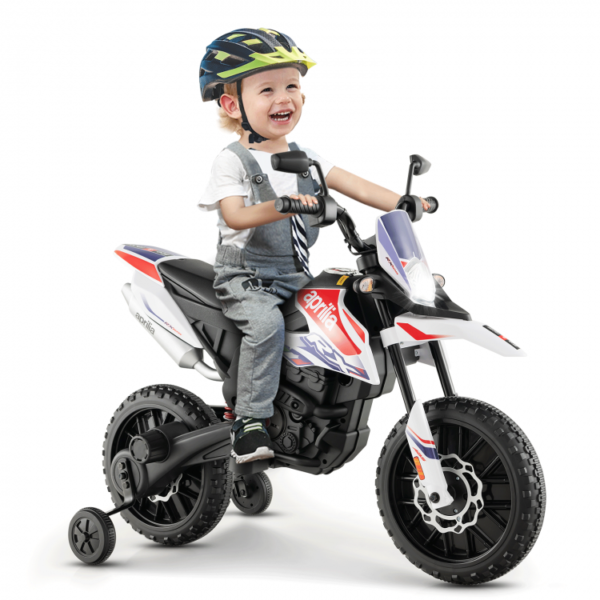 Aprilia Licensed Kids Ride On Motorcycle with 2 Training Wheels - Image 5