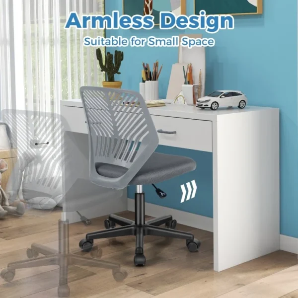 Height-adjustable Ergonomic Kids Desk Chair with Universal Casters - Image 3