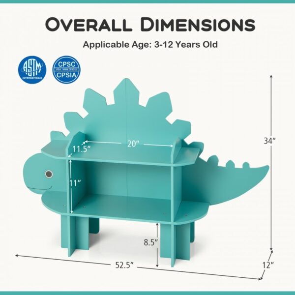 Kids Bookcase Shelf Toy Storage Organizer with Open Storage Shelves - Image 3