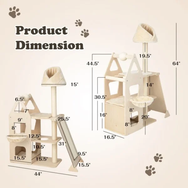 Multi-Level Cat Tree with Sisal Scratching Post - Image 2