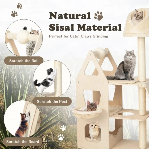 Multi-Level Cat Tree with Sisal Scratching Post - Image 4