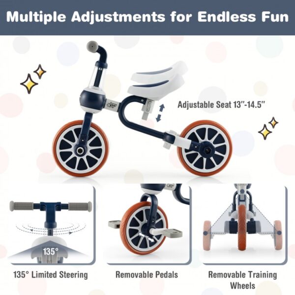 4-in-1 Kids Trike Bike with Adjustable Parent Push Handle for 2-4 Years Old - Image 3