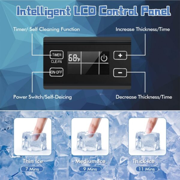 115V Free-Standing Undercounter Built-In Ice Maker with Self-Cleaning Function - Image 7