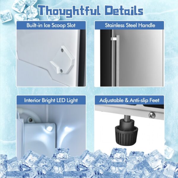 115V Free-Standing Undercounter Built-In Ice Maker with Self-Cleaning Function - Image 10