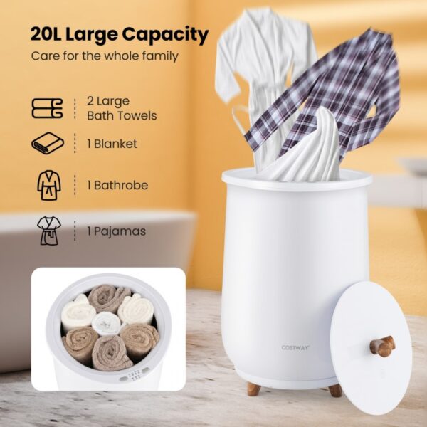 23L Large Luxury Bucket-Style Towel Warmer with Fragrant Disc Holder - Image 3