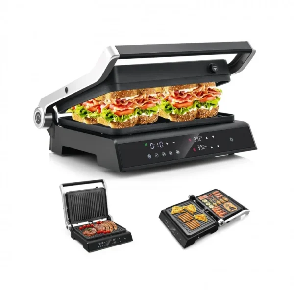 3 in 1 Indoor Electric Panini Press Grill with LED Display