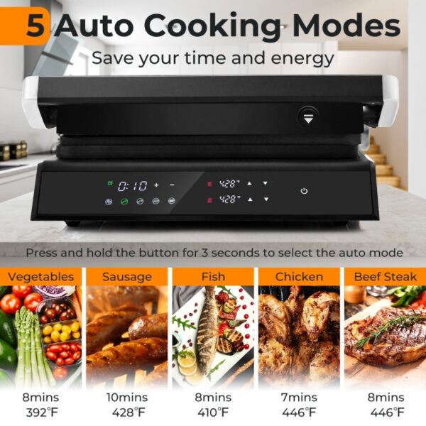 3 in 1 Indoor Electric Panini Press Grill with LED Display - Image 5