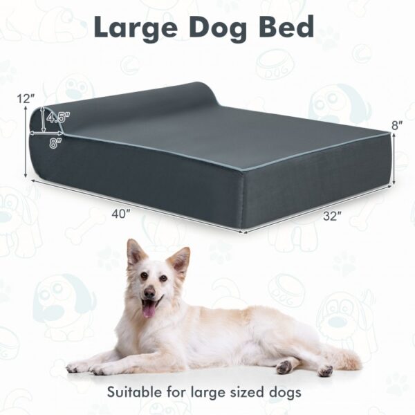 Orthopedic Dog Bed with Headrest and Removable Washable Cover - Image 4