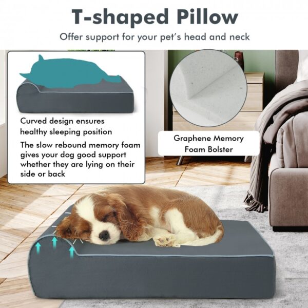 Orthopedic Dog Bed with Headrest and Removable Washable Cover - Image 5