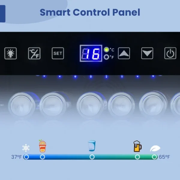 24 Inches Beverage Refrigerator with Removable Shelves and Adjustable Temperature - Image 4
