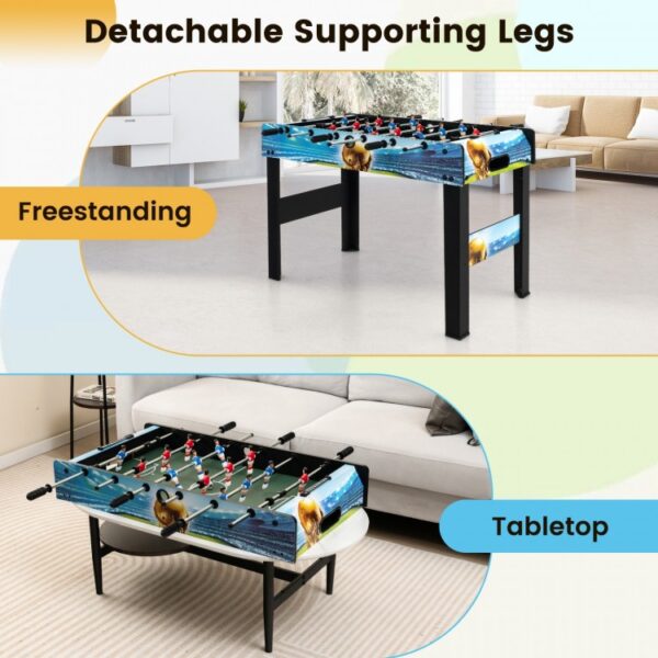 37 Inch Mini Foosball Table with Score Keeper and Removable Legs - Image 2