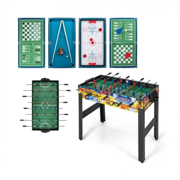 12-in-1 Combo Game Table Set with Foosball Air Hockey Pool Chess and Ping Pong - Image 5