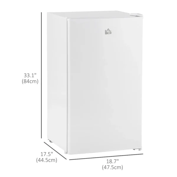 HOMCOM Compact Refrigerator, Mini Fridge with Freezer, Adjustable Shelf, Mechanical Thermostat and Reversible Door, White - Image 7