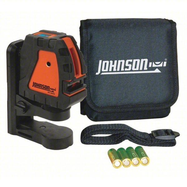 JOHNSON LEVEL Cross Line Laser: 2 Lines and 0 Dots, Red Beam, 0 Planes, ±1/8 in @ 35 ft Accuracy