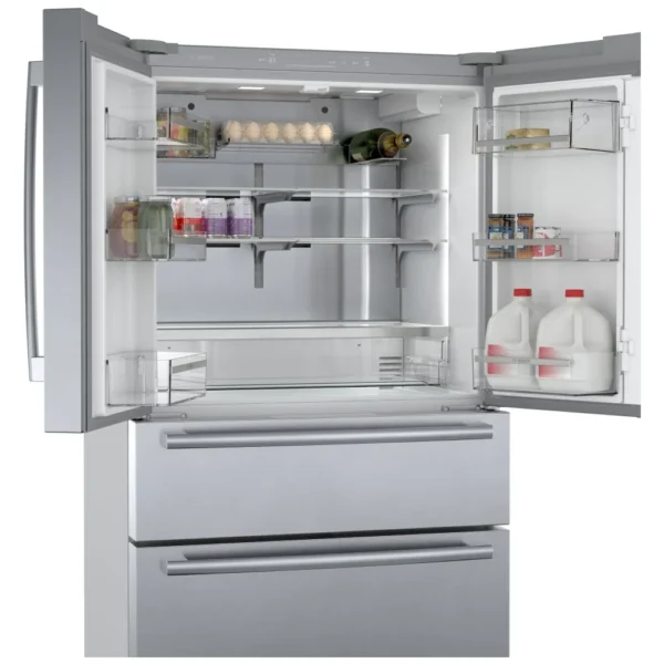 Bosch 800 Series B36CL80SNS French Door Refrigerator, 36 inch Width, ENERGY STAR Certified, Counter Depth, 21.0 cu. ft. Capacity, Stainless Steel colour FarmFresh System, Home Connect, MultiAirFlow, VitaFreshPro - Image 4