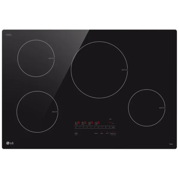 LG CBIH3013BE Induction Cooktop, 30 inch Exterior Width, 4 Burners, Induction, Black colour