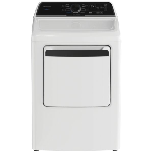 Frigidaire FLVG7523BW Gas Dryer, 27 inch Width, 7 cu. ft. Capacity, 5 Temperature Settings, Steel Drum, White colour