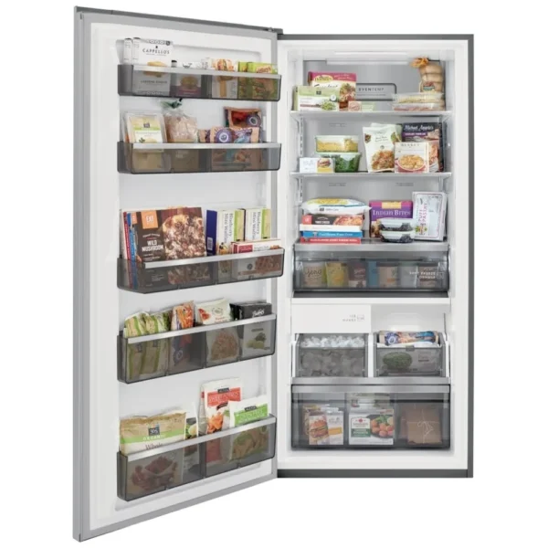 Frigidaire Professional FPFU19F8WF Upright Freezer, 33 inch Width, 18.6 cu. ft. Capacity, Frost Free, Reversible Door, Interior Light (Freezer), Ice Maker, Stainless Steel colour Upright Freezer - Image 6