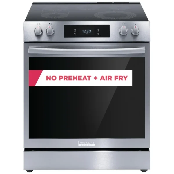 Frigidaire Gallery GCFE306CBF Electric Range, 30 inch Exterior Width, Self Clean, Convection, 5 Burners, 6.2 cu. ft. Capacity, Storage Drawer, Air Fry, 1 Ovens, Stainless Steel colour Steam Cooking, Air Sous Vide - Image 3