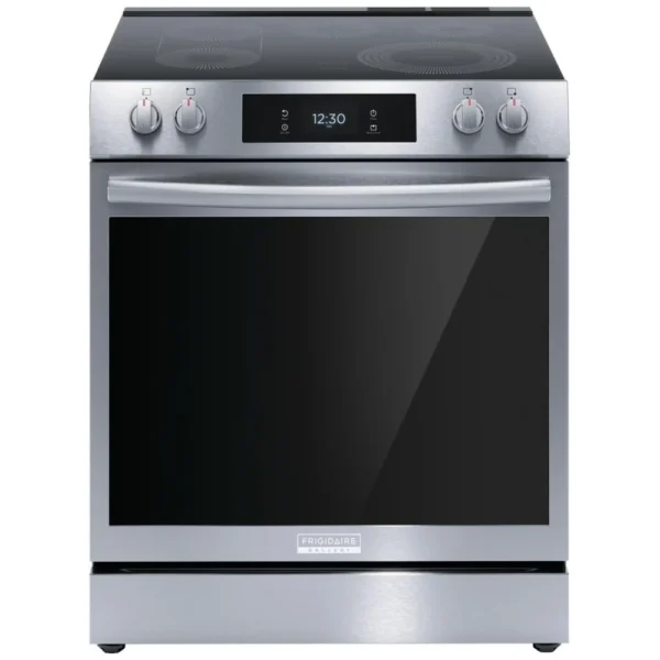 Frigidaire Gallery GCFE306CBF Electric Range, 30 inch Exterior Width, Self Clean, Convection, 5 Burners, 6.2 cu. ft. Capacity, Storage Drawer, Air Fry, 1 Ovens, Stainless Steel colour Steam Cooking, Air Sous Vide