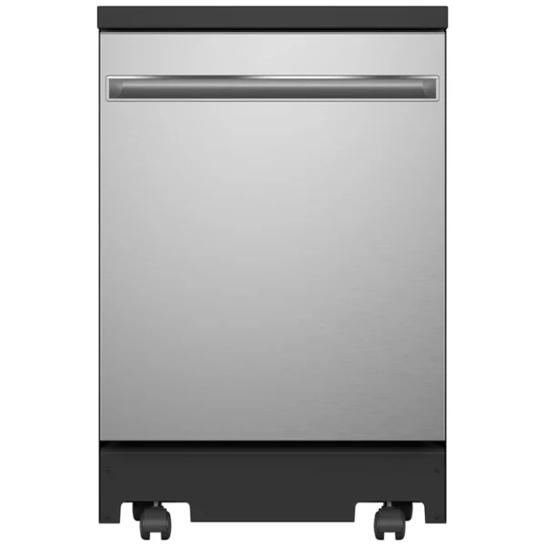 GE GPT225SSLSS Dishwasher, 24 inch Exterior Width, 58 dB Decibel Level, Fully Integrated, Stainless Steel (Interior), 3 Wash Cycles, 12 Capacity (Place Settings), Hard Food Disposal, alternative colour colour Portable