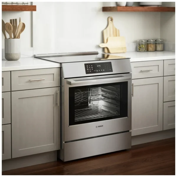 Bosch 800 Series HII8057C Induction Range, 30 inch Exterior Width, Self Clean, Convection, 4 Burners, 4.6 cu. ft. Capacity, Warming Drawer, 1 Ovens, Stainless Steel colour True European Convection, Temperature Probe - Image 4