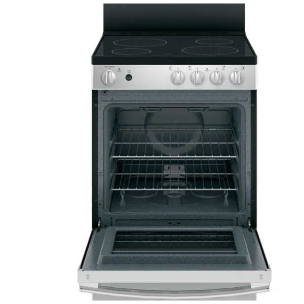 GE JCAS640RMSS Electric Range, 24 inch Exterior Width, 4 Burners, 2.9 cu. ft. Capacity, Storage Drawer, 1 Ovens, Stainless Steel colour - Image 2