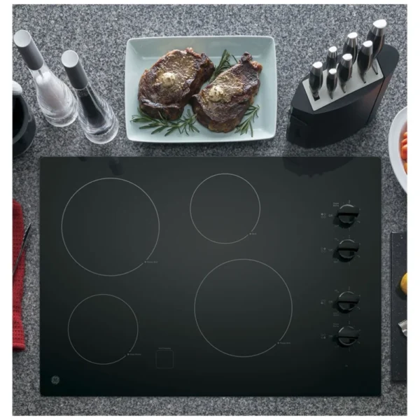 GE JP3030DWBB Electric Cooktop, 30 inch Exterior Width, 4 Burners, Black colour - Image 4