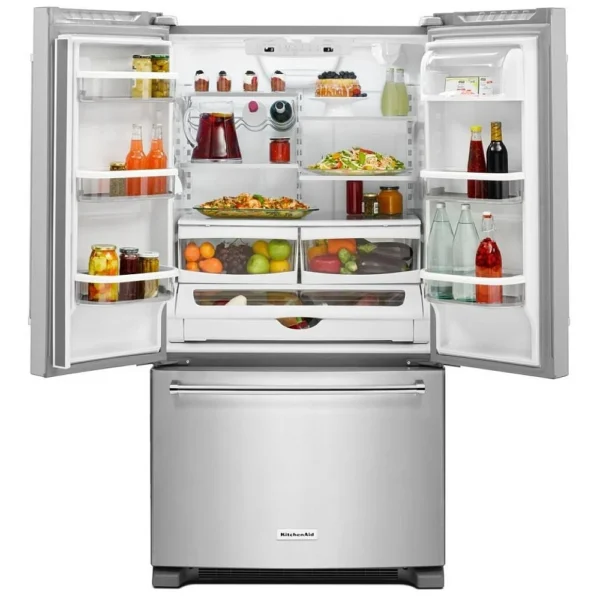 KitchenAid KRFC300ESS French Door Refrigerator, 36 inch Width, ENERGY STAR Certified, Counter Depth, 20.0 cu. ft. Capacity, Stainless Steel colour ExtendFresh Temperature Management System, Preserva Food Care System - Image 3