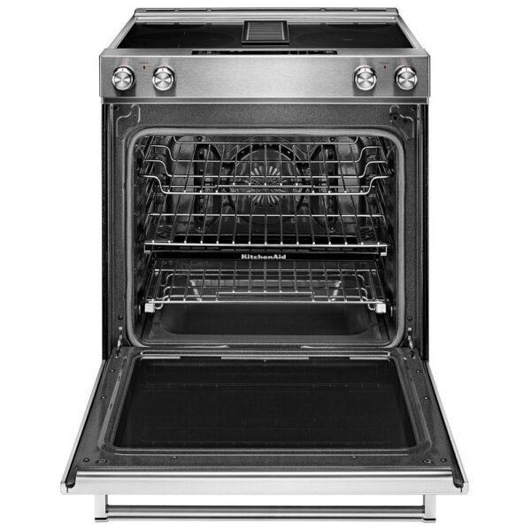 KitchenAid KSEG950ESS Electric Range, 30 inch Exterior Width, Self Clean, Convection, 4 Burners, 6.4 cu. ft. Capacity, 1 Ovens, Stainless Steel colour Downdraft Range,Telescopic Gliding Extension Rack, True European Convection, Steam Rack - Image 4