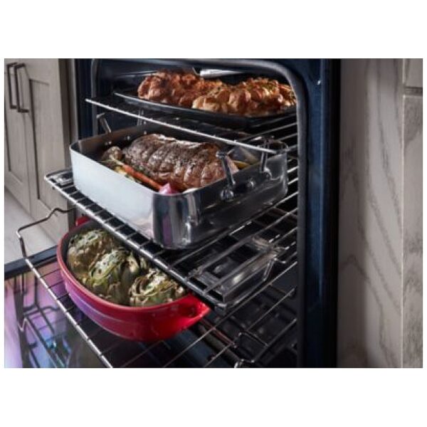 KitchenAid KSGG700ESS Gas Range, 30 inch Exterior Width, Self Clean, Convection, 5 Burners, 5.8 cu. ft. Capacity, Storage Drawer, 1 Ovens, Stainless Steel colour True European Convection, Steam Rack - Image 8