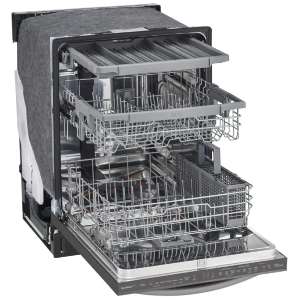 LG LDTS5552D Dishwasher, 24 inch Exterior Width, 46 dB Decibel Level, Fully Integrated, Stainless Steel (Interior), 9 Wash Cycles, 15 Capacity (Place Settings), Wifi Enabled, Black Stainless Steel colour TrueSteam - Image 5