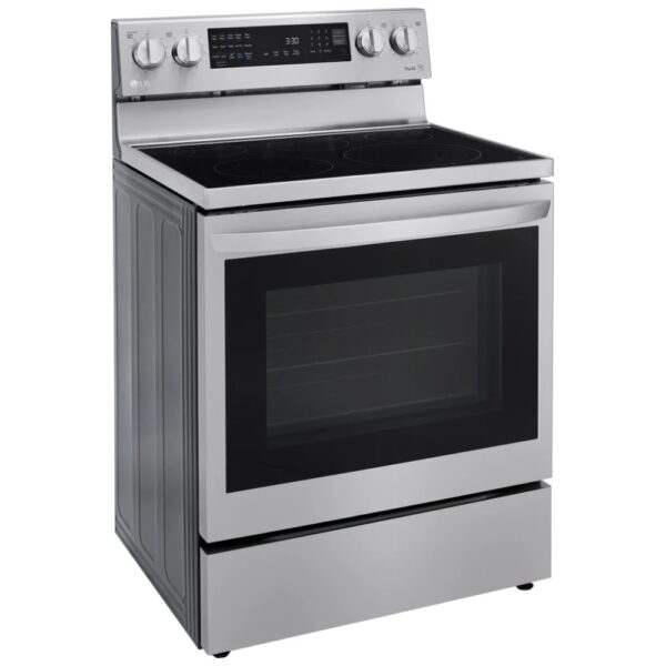 LG LREL6325F Electric Range, 30 inch Exterior Width, Self Clean, Convection, 5 Burners, 6.3 cu. ft. Capacity, Storage Drawer, Air Fry, 1 Ovens, Stainless Steel colour Air Fry, True European Convection - Image 5