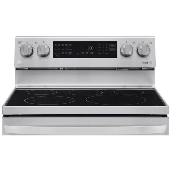 LG LREL6325F Electric Range, 30 inch Exterior Width, Self Clean, Convection, 5 Burners, 6.3 cu. ft. Capacity, Storage Drawer, Air Fry, 1 Ovens, Stainless Steel colour Air Fry, True European Convection - Image 8