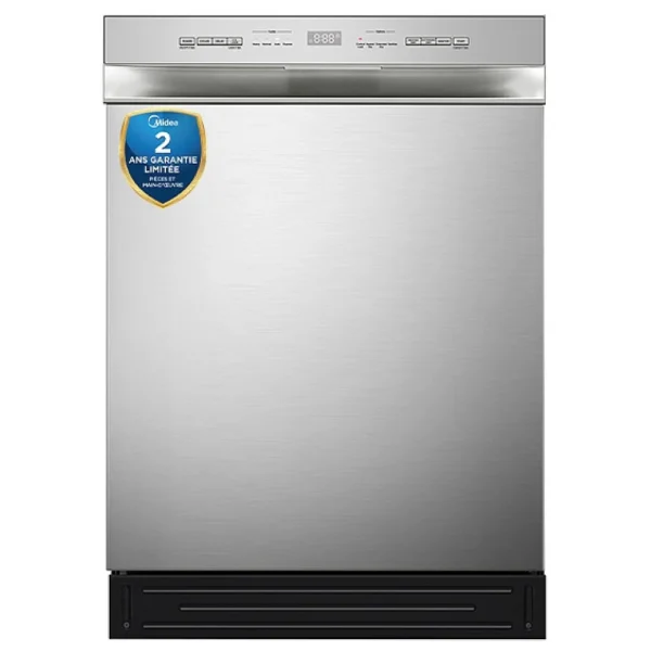 Midea MDF24P2BST Dishwasher, 24 inch Exterior Width, 52 dB Decibel Level, Full Console, Stainless Steel (Interior), 6 Wash Cycles, 12 Capacity (Place Settings), Stainless Steel colour - Image 3