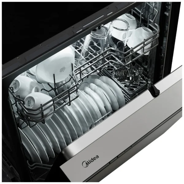 Midea MDF24P2BST Dishwasher, 24 inch Exterior Width, 52 dB Decibel Level, Full Console, Stainless Steel (Interior), 6 Wash Cycles, 12 Capacity (Place Settings), Stainless Steel colour - Image 10