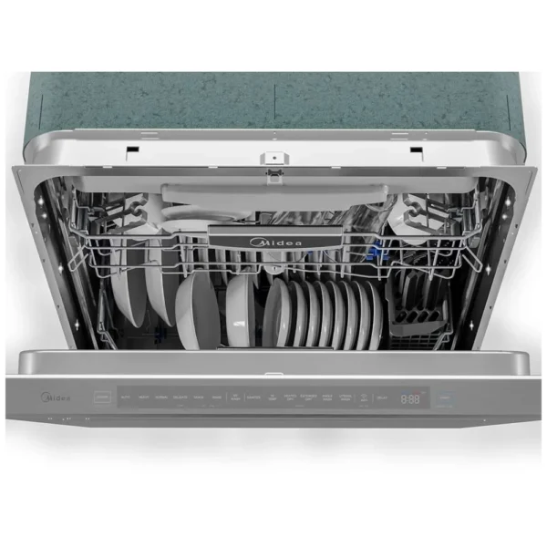 Midea MDT24P4AST Dishwasher, 24 inch Exterior Width, 45 dB Decibel Level, Fully Integrated, Stainless Steel (Interior), 6 Wash Cycles, 16 Capacity (Place Settings), Hard Food Disposal, Wifi Enabled, Stainless Steel colour - Image 7