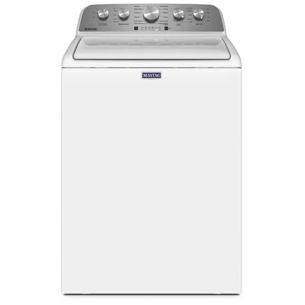 Maytag MVW5035MW Top Load Washer, 27 3/4 inch Width, Agitator, 5.2 cu. ft. Capacity, 5 Temperature Settings, 770 RPM Washer Spin Speed, White colour Contains Agitator, Water Faucet - Image 4