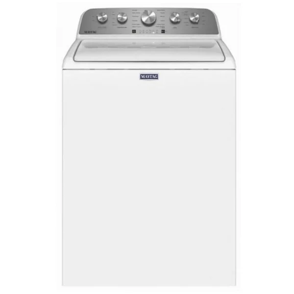 Maytag MVW5035MW Top Load Washer, 27 3/4 inch Width, Agitator, 5.2 cu. ft. Capacity, 5 Temperature Settings, 770 RPM Washer Spin Speed, White colour Contains Agitator, Water Faucet